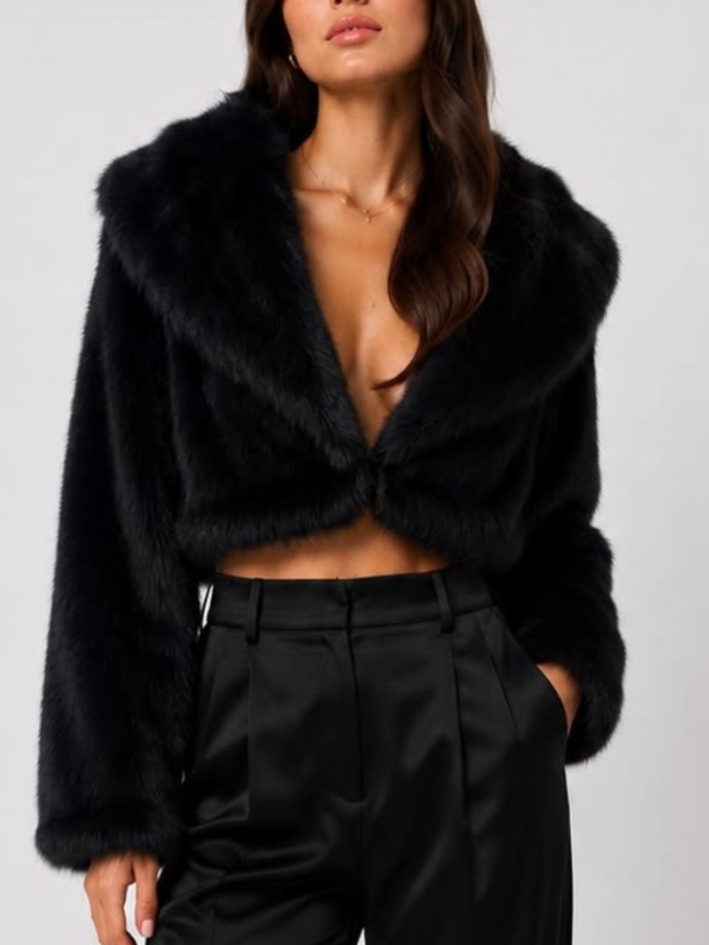 Women's Faux Fur Cropped Jacket